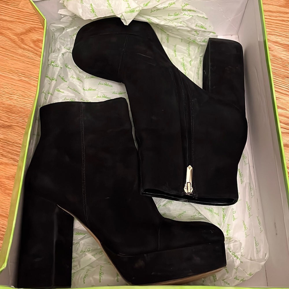 Black suede ankle boots